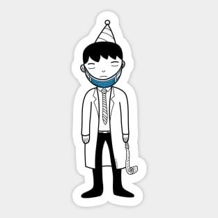 Tired doctor Sticker